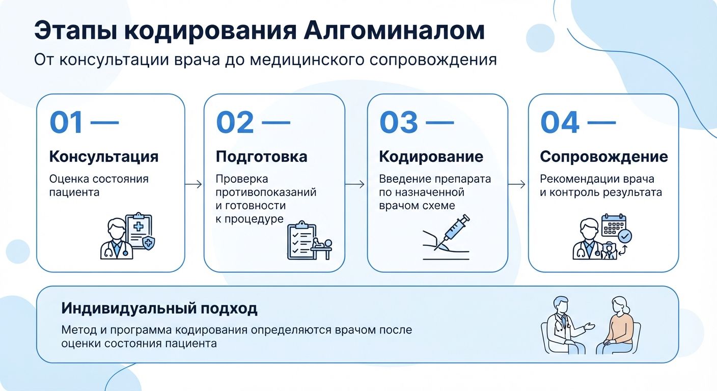 Кодирование препаратом «Алгоминал» в Петровом Вале инфографика