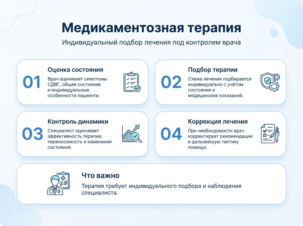 Лечение СДВГ в Петровом Вале у детей и взрослыхинфографика